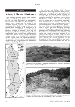 Abberley & Malvern Hills Geopark