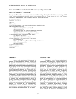 1768 Amino Acid Metabolism in Intestinal Bacteria