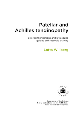 Patellar and Achilles Tendinopathy