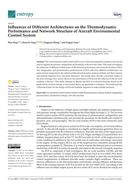 Influences of Different Architectures on the Thermodynamic Performance