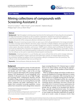 Mining Collections of Compounds with Screening Assistant 2