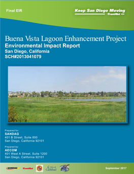 Buena Vista Lagoon Enhancement Project Environmental Impact Report San Diego, California SCH#2013041079