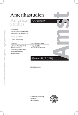 Amerikastudien American a Quarterly Studies