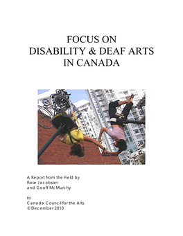 Focus on Disability & Deaf Arts in Canada