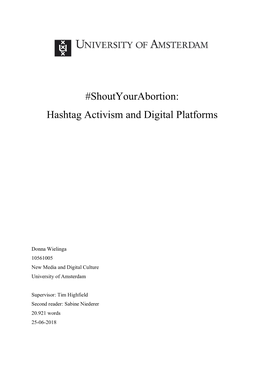 Shoutyourabortion: Hashtag Activism and Digital Platforms