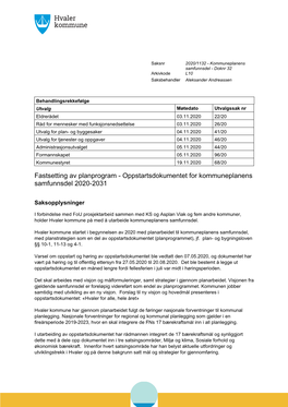 Fastsetting Av Planprogram - Oppstartsdokumentet for Kommuneplanens Samfunnsdel 2020-2031