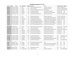 LHS Weekly Schedule 9.16 - 9.21