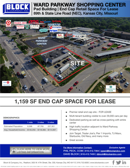 1159 Sf End Cap Space for Lease