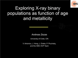 Exploring X-Ray Binary Populations As Function of Age and Metallicity