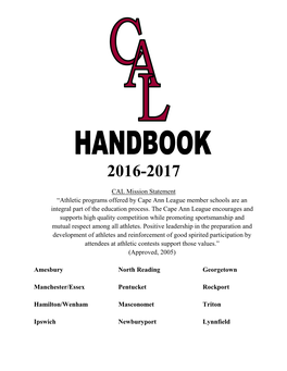 1 CAL Mission Statement “Athletic Programs Offered by Cape Ann