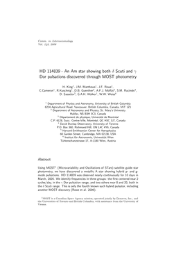 HD 114839 - an Am Star Showing Both Δ Scuti and Γ Dor Pulsations Discovered Through MOST Photometry