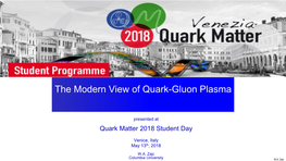 The Modern View of Quark-Gluon Plasma