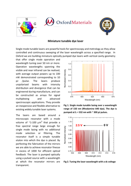 Miniature Tunable Dye Laser