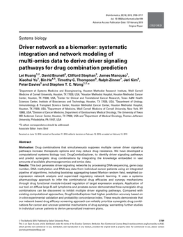 Systematic Integration and Network Modeling Of