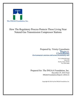 How the Regulatory Process Protects Those Living Near Natural Gas Transmission Compressor Stations