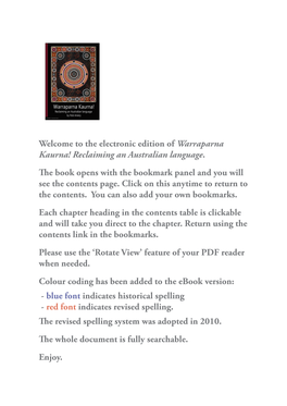 Warraparna Kaurna! Reclaiming an Australian Language