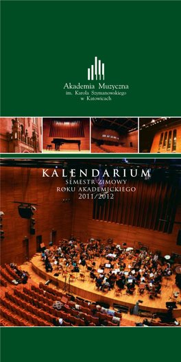 KALENDARIUM Semestr Zimowy Roku Akademickiego 2011/2012