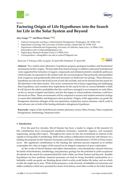 Factoring Origin of Life Hypotheses Into the Search for Life in the Solar System and Beyond