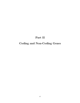 Part II Coding and Non-Coding Genes