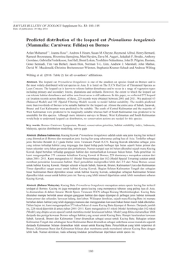 Predicted Distribution of the Leopard Cat Prionailurus Bengalensis (Mammalia: Carnivora: Felidae) on Borneo