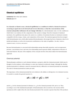 Chemical Equilibrium