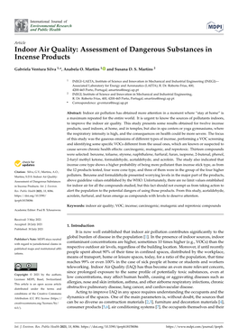 Indoor Air Quality: Assessment of Dangerous Substances in Incense Products