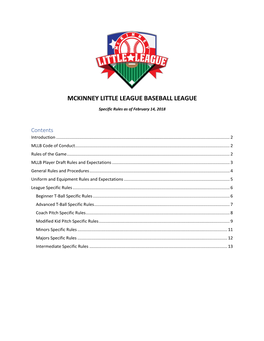 Mckinney Little League Baseball League