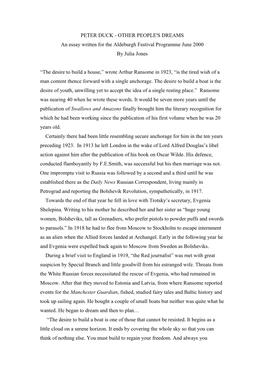 “The Desire to Build a House,” Wrote Arthur Ransome in 1923, “Is the Tired Wish of a Man Content Thence Forward with a Single Anchorage