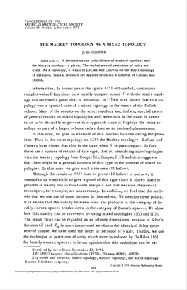 The Mackey Topology As a Mixed Topology 109