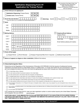 Ophthalmic Dispensing Form 5T