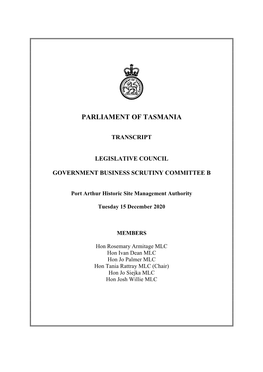 Legislative Council GBE Tuesday 15 December 2020