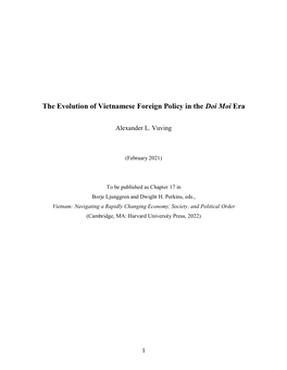 The Evolution of Vietnamese Foreign Policy in the Doi Moi Era