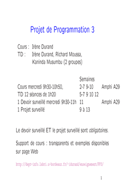 Projet De Programmation 3