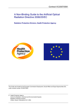 A Non-Binding Guide to the Artificial Optical Radiation Directive 2006/25/EC