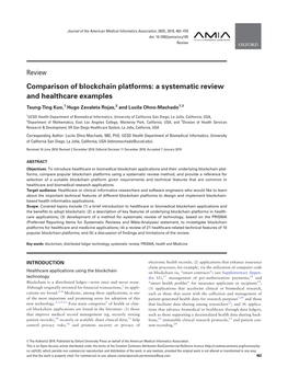 Comparison of Blockchain Platforms: a Systematic Review and Healthcare Examples