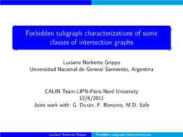 Forbidden Subgraph Characterizations of Some Classes of Intersection Graphs