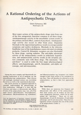 A Rational Ordering of the Actions of Antipsychotic Drugs