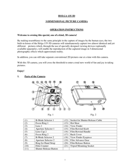 Holga 135-3D 3-Dimensional Picture Camera Operation