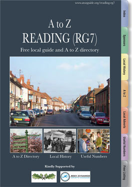 READING (RG7) READING Free Local Guide and a to Z Directory Local Guide Free a to Z Directory READING RG7 a to Z GUIDE INDEX INDEX Index Contents
