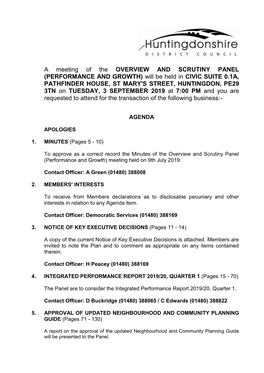 (Public Pack)Agenda Document for Overview and Scrutiny Panel