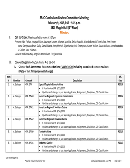 SRJC Curriculum Review Committee Meeting Minutes