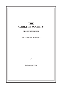 The Carlyle Society Papers