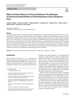 Effects of Urban Violence on Primary Healthcare: the Challenges Of