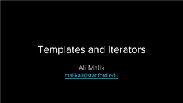 Templates and Iterators