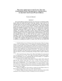 Treating Addiction in the Clinic, Not the Courtroom: Using Neuroscience and Genetics to Abandon the Failed War on Drugs