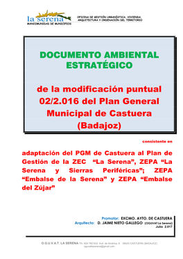 MOD 02 2016 PGM Castuera-DOCUMENTO AMBIENTAL ESTRATEGICO