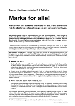 Oppropet "Marka for Alle" Som Pdf-Fil