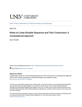 Notes on Linear Divisible Sequences and Their Construction: a Computational Approach