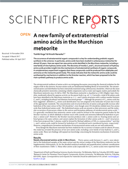 A New Family of Extraterrestrial Amino Acids in the Murchison Meteorite