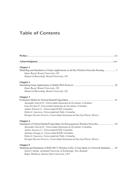 Table of Contents